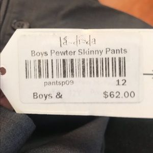 Boys pewter skinny pants